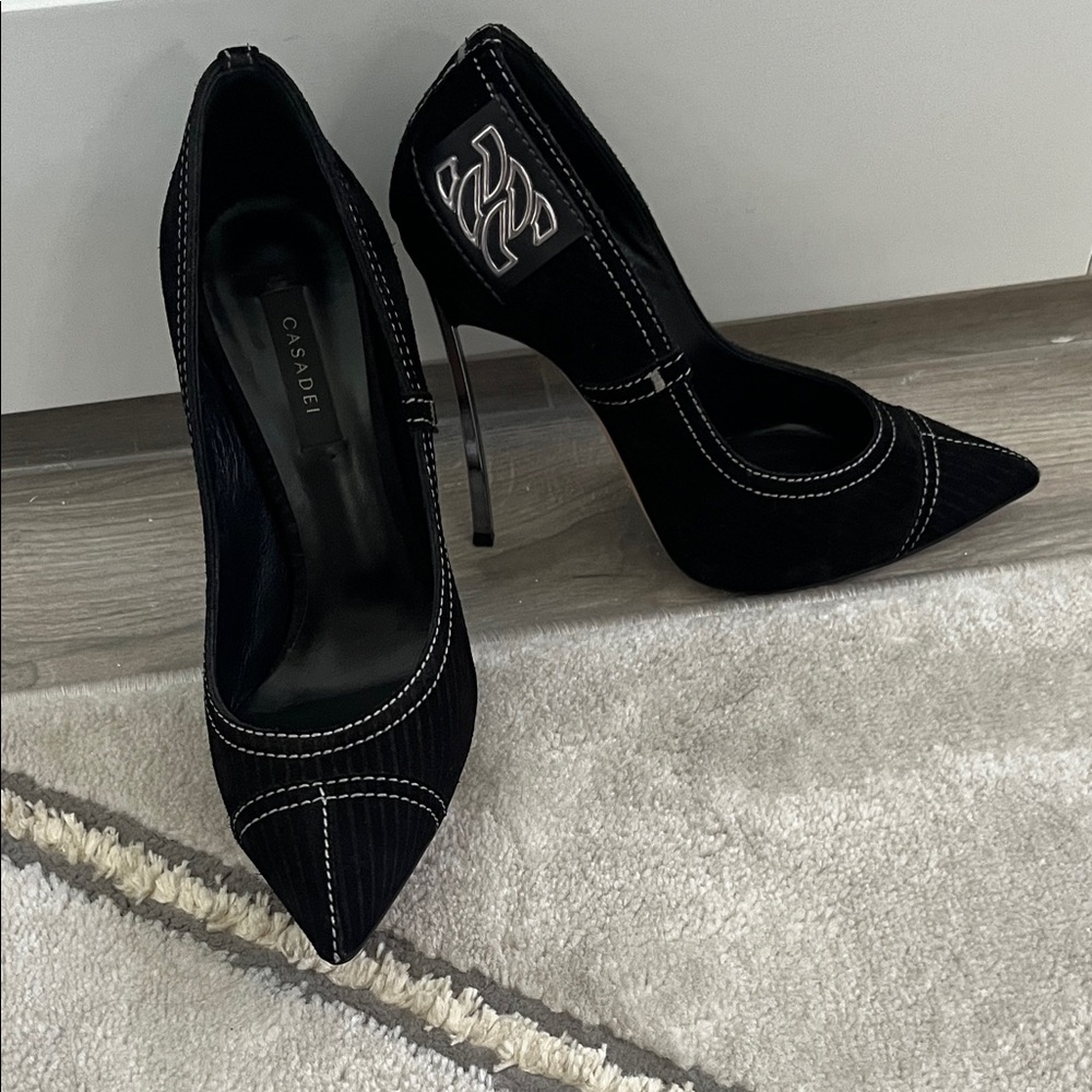 Casadei Black suede Heels